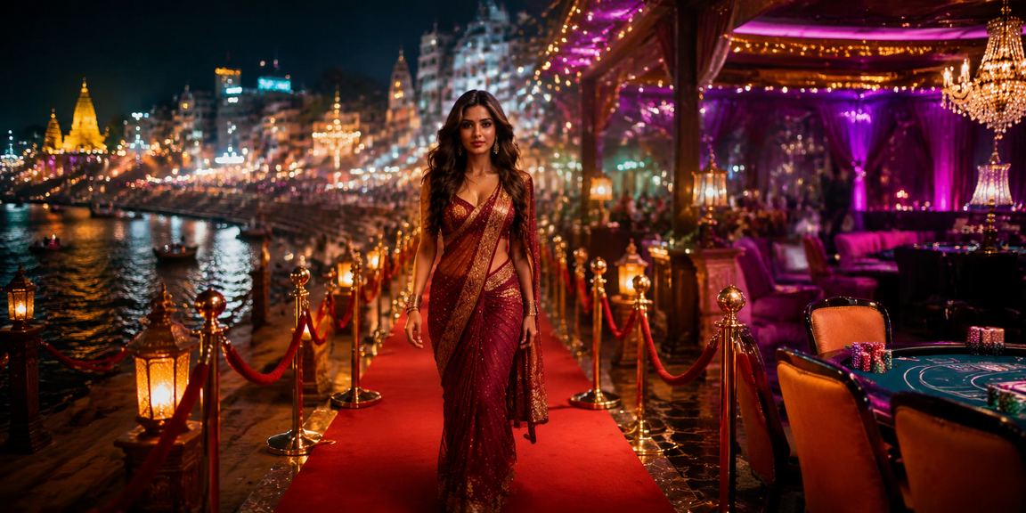 Night market in Varanasi representing vibrant Indian entertainment scene